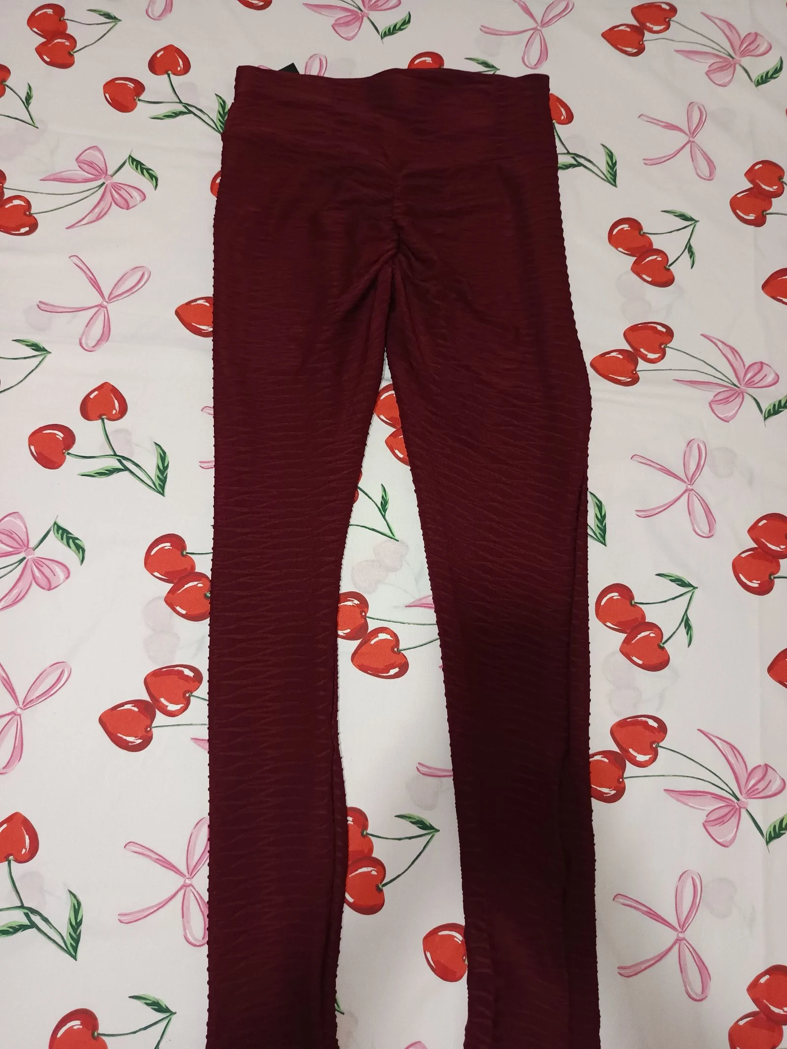 Leggings Burdeos Push Up Efecto Ondas Panda - Maat L/XL (Nieuw) – photo 3